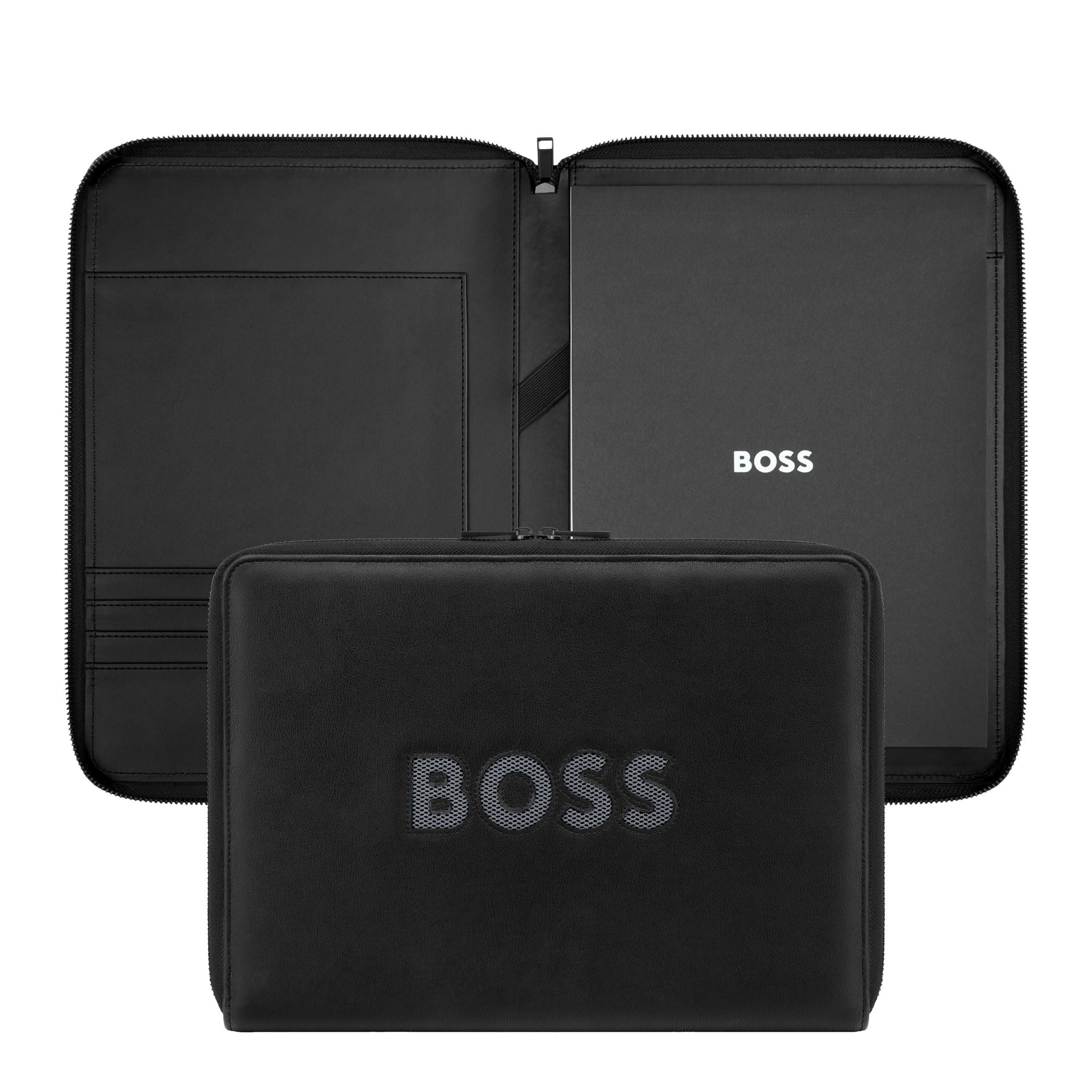 Conference Folder Zip A4 Boss Cut Out Black & Grey