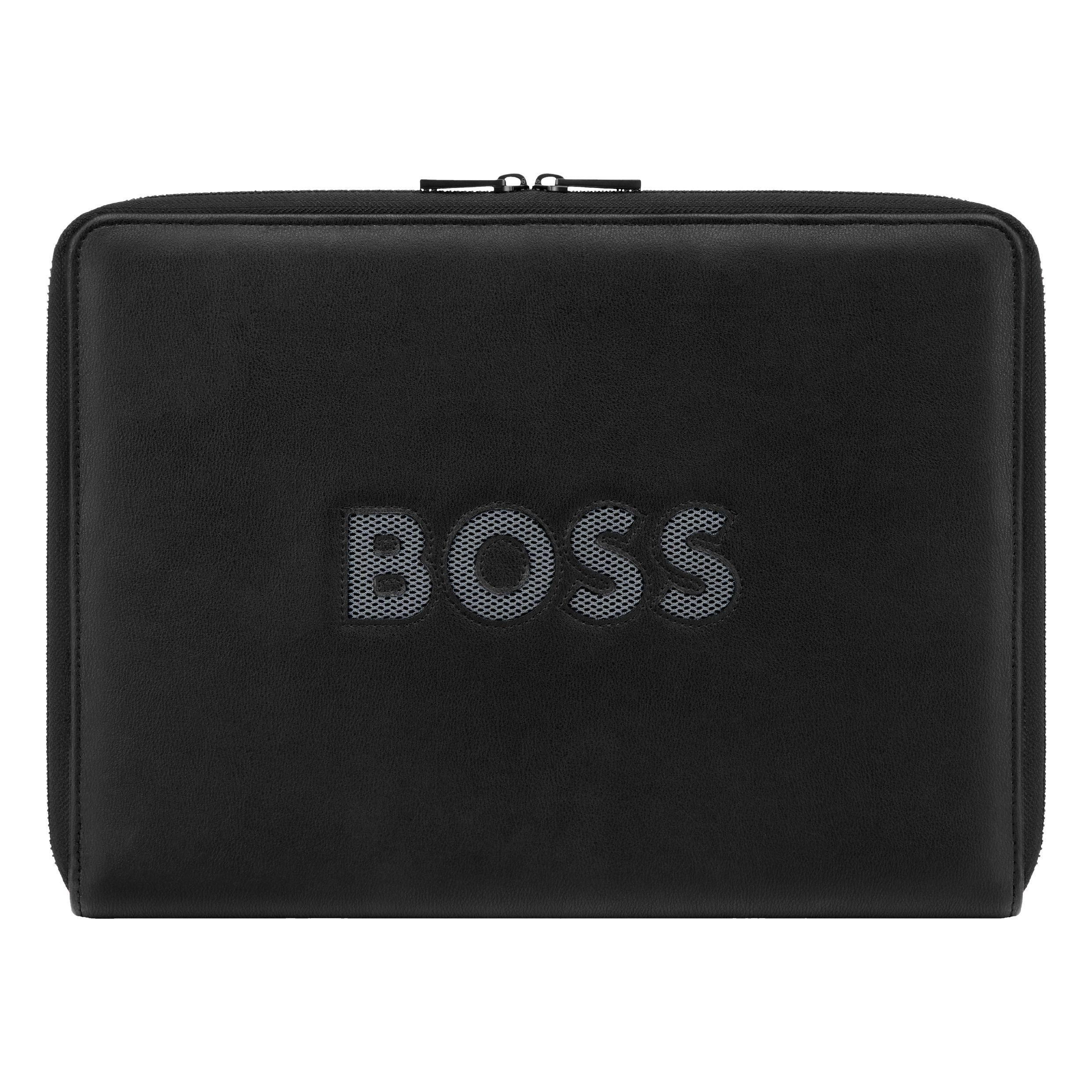 Conference Folder Zip A4 Boss Cut Out Black & Grey