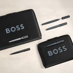 Conference Folder Zip A4 Boss Cut Out Black & Grey