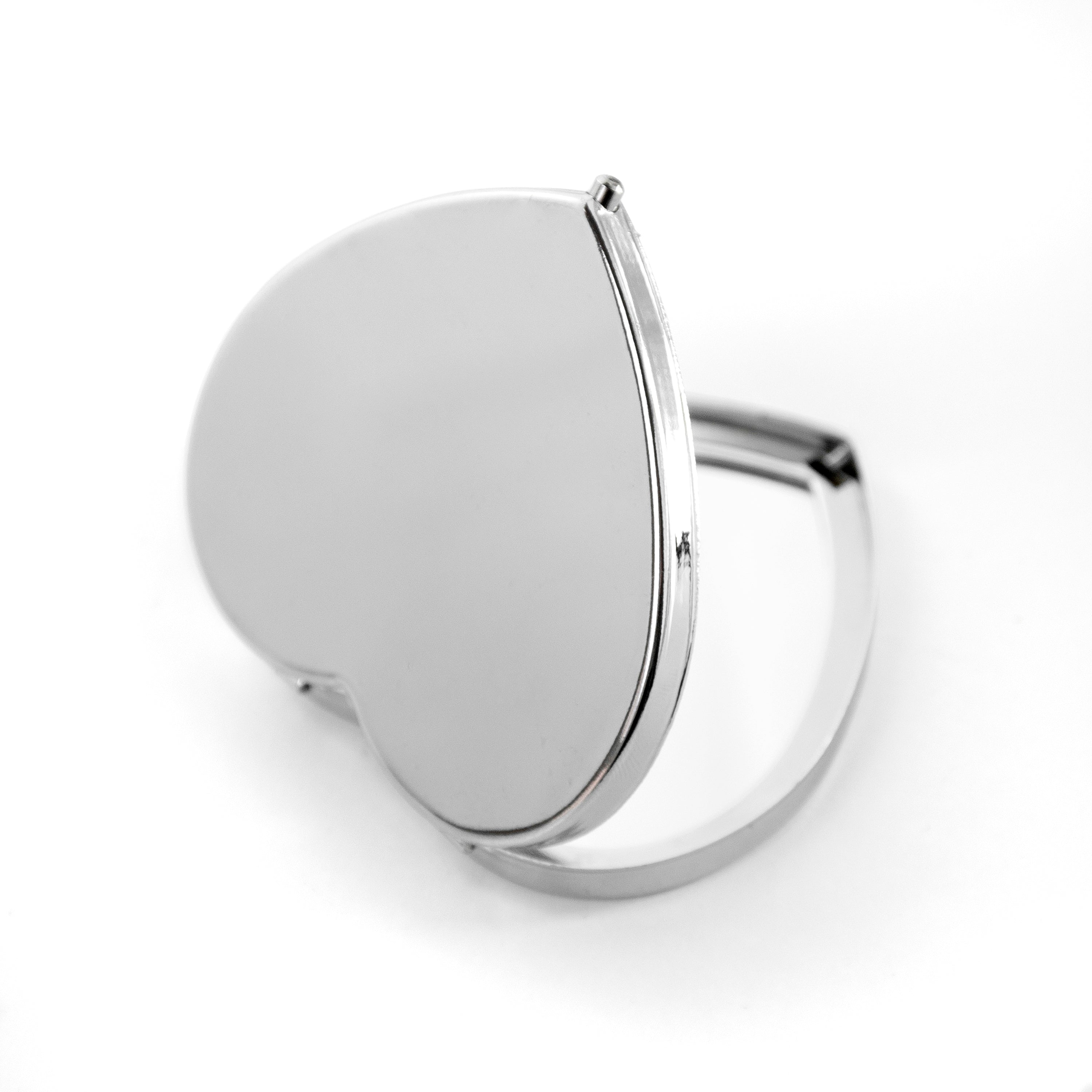Silver Plated Heart Compact Mirror