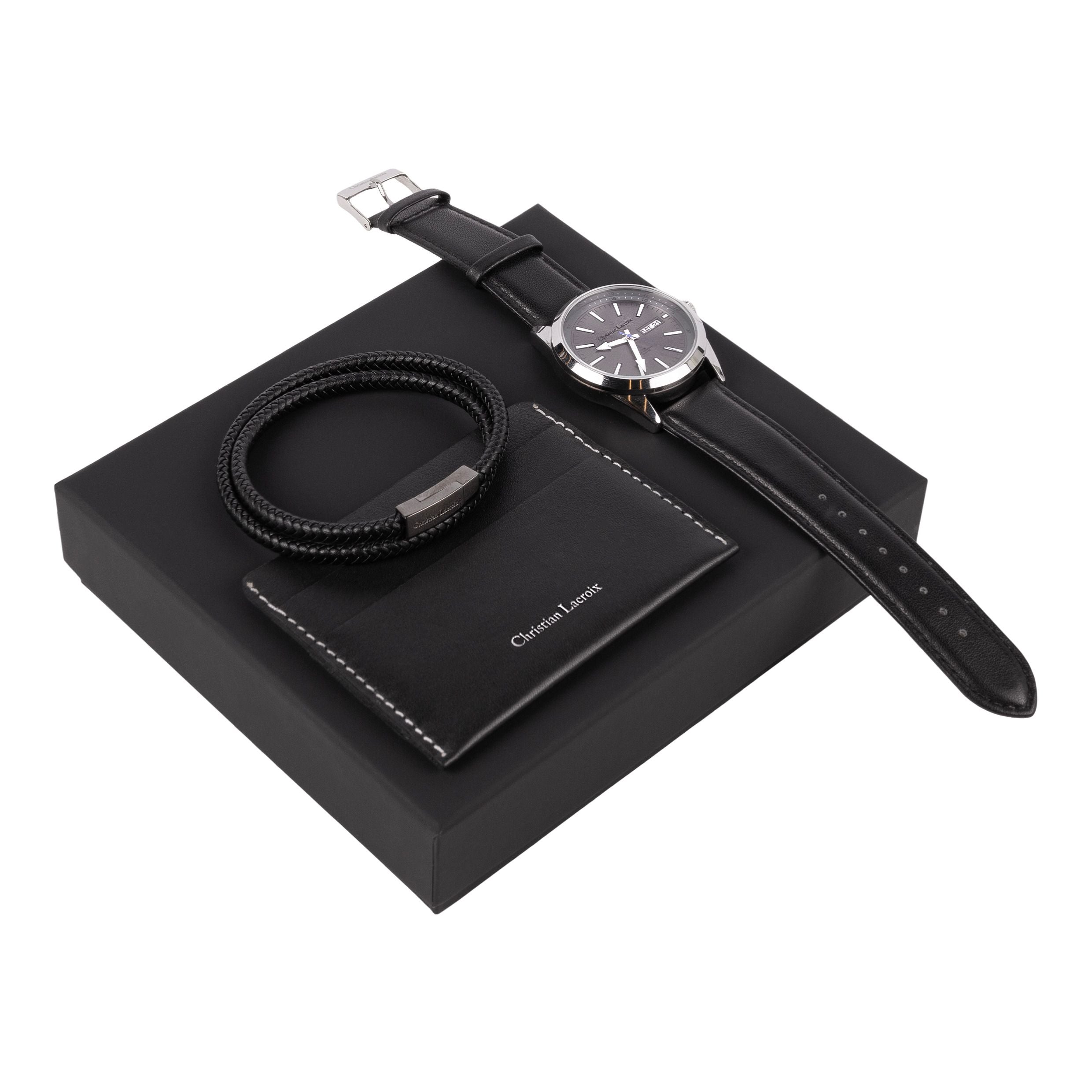 Set Alter Black (Card Holder, Watch & Bracelet)