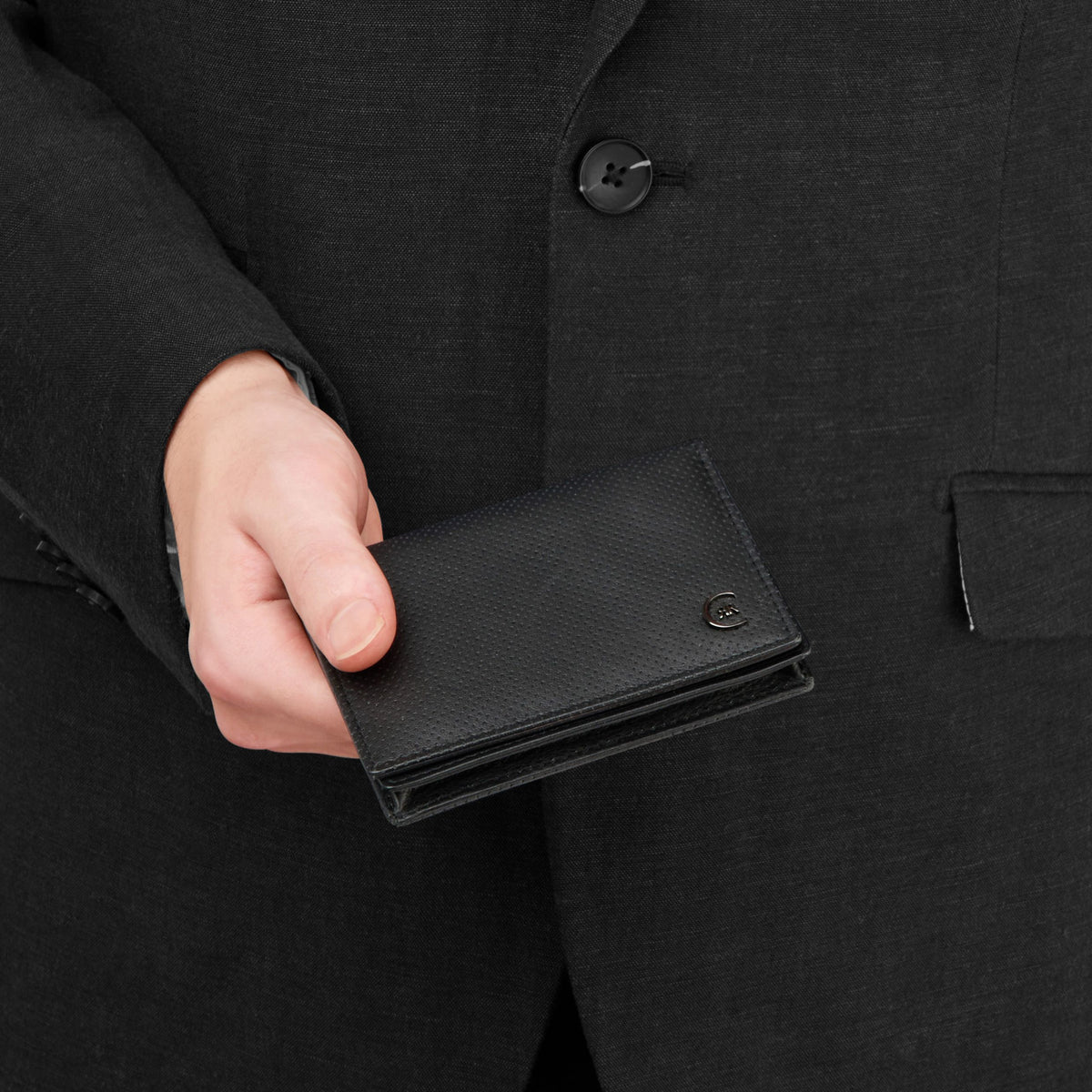 Card Holder With Flap Islington Black