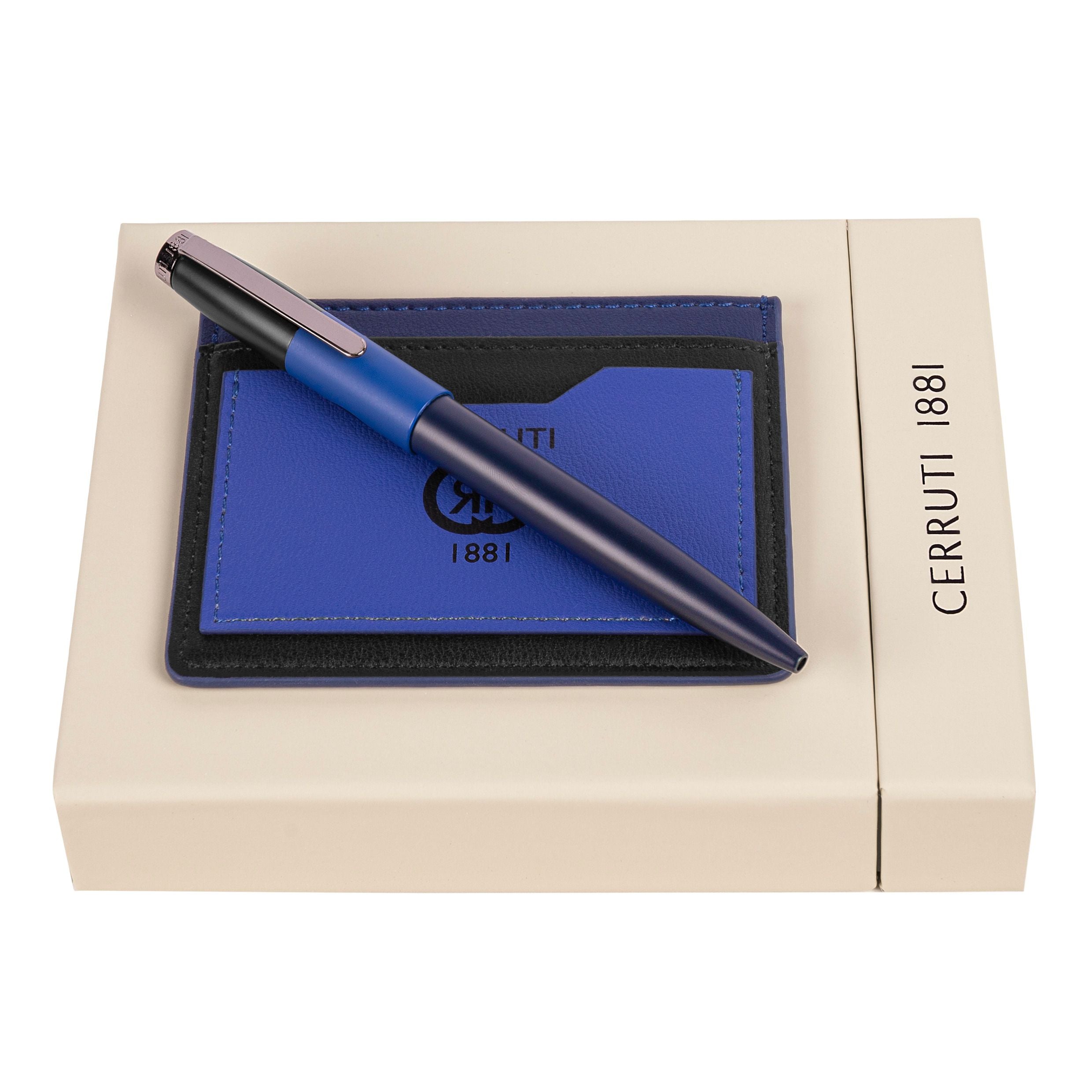 Set Brick Navy Bright Blue (Ballpoint Pen & Card Holder)