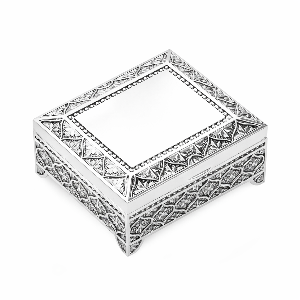 Silver Plated Ornate Trinket Box
