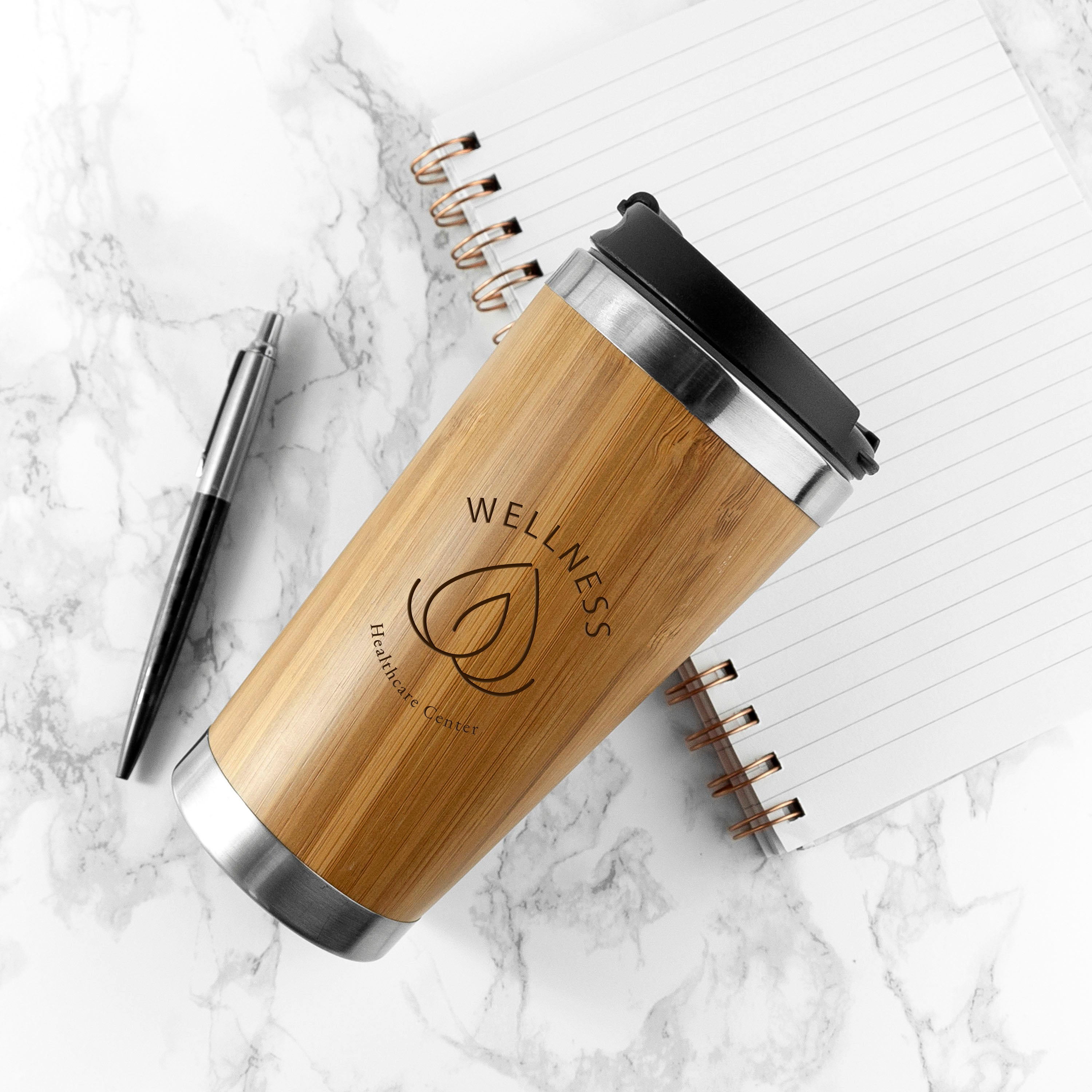 350ml Insulated Bamboo Travel Mug