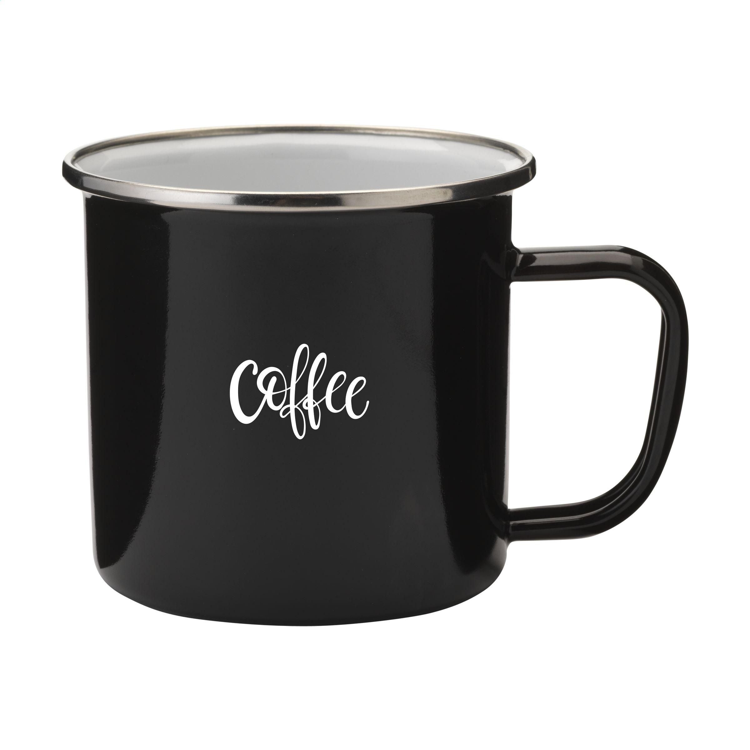 Retro Silver Enamel Mug 350 Ml