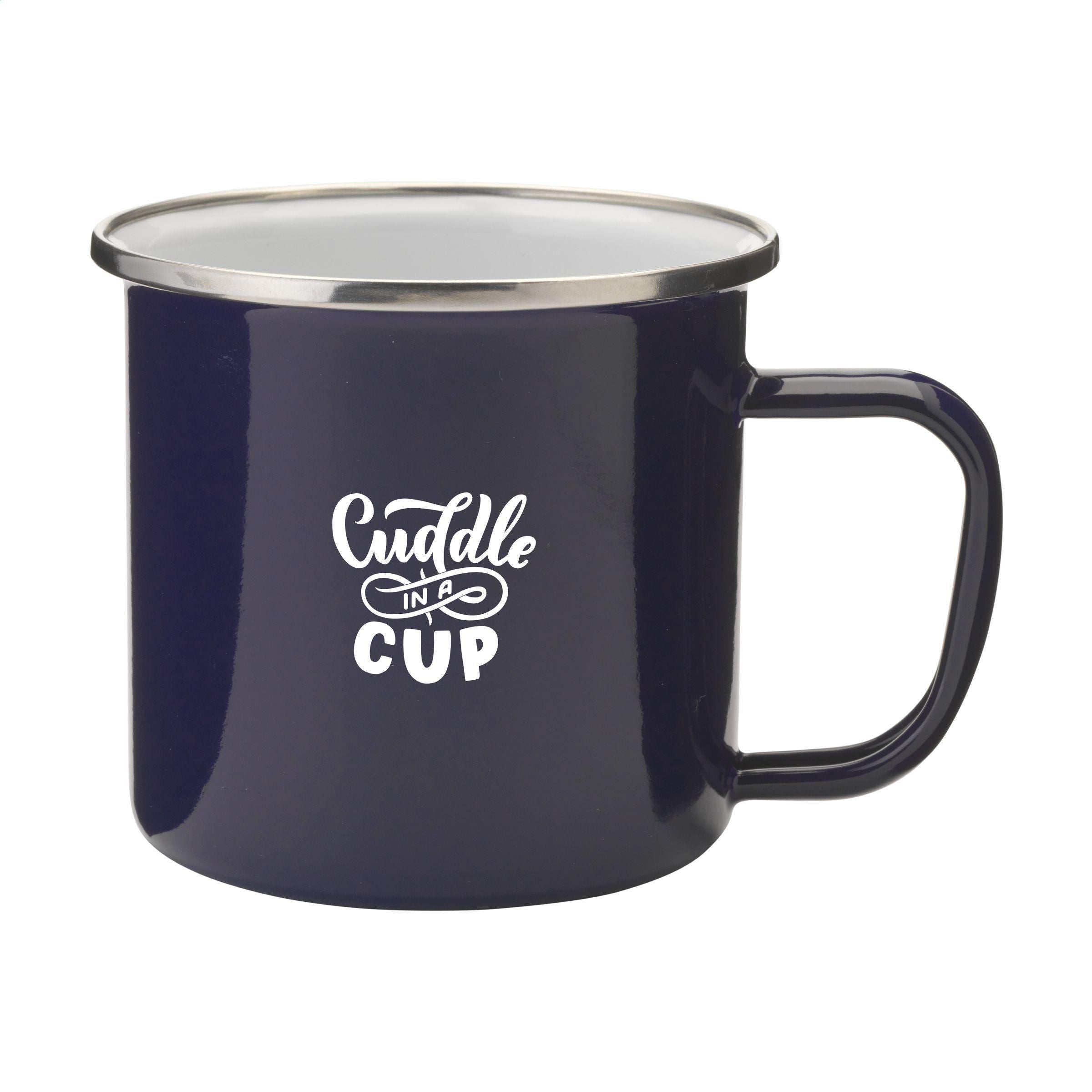 Retro Silver Enamel Mug 350 Ml