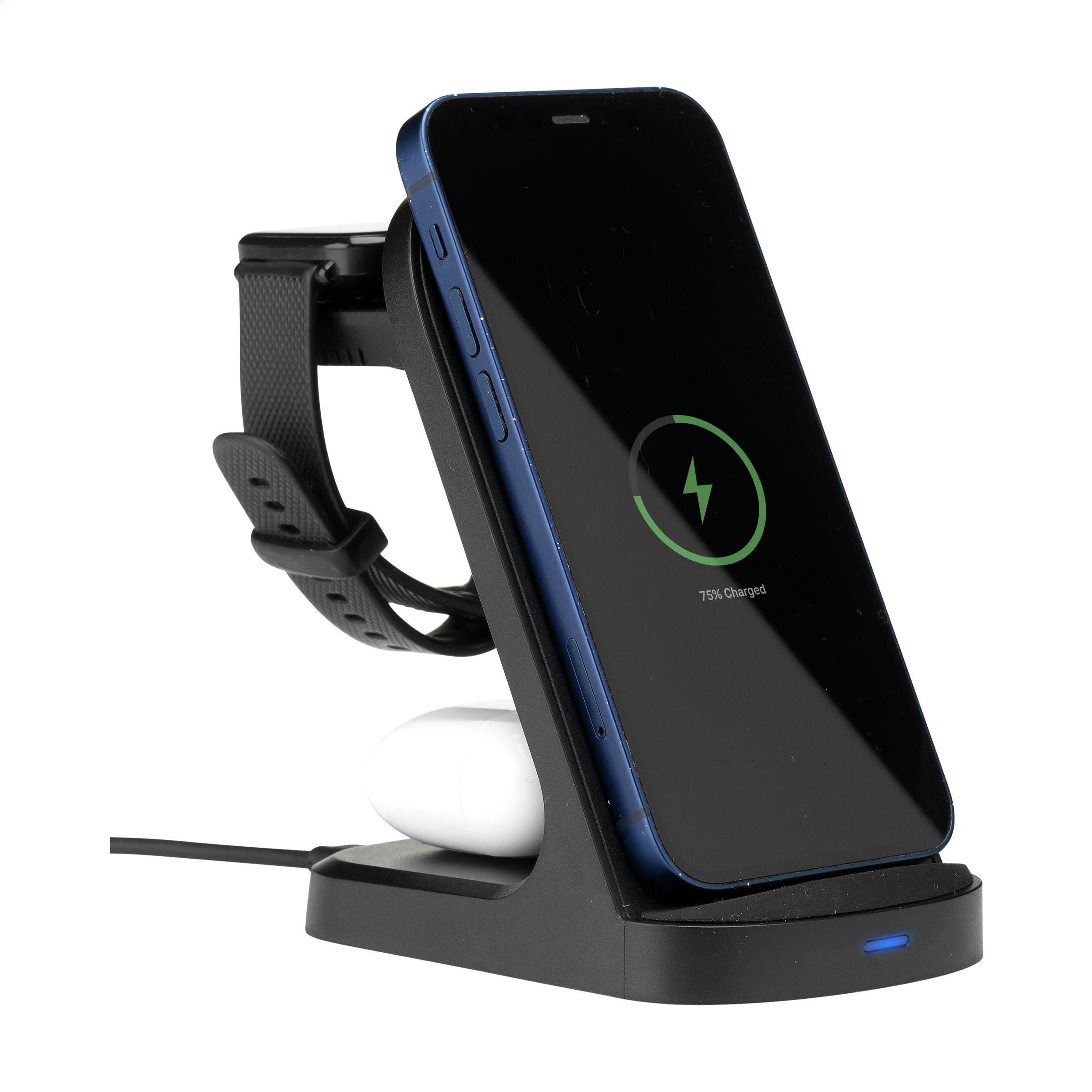 Triple-Up Rcs Recycled Abs Wireless Charger Stand