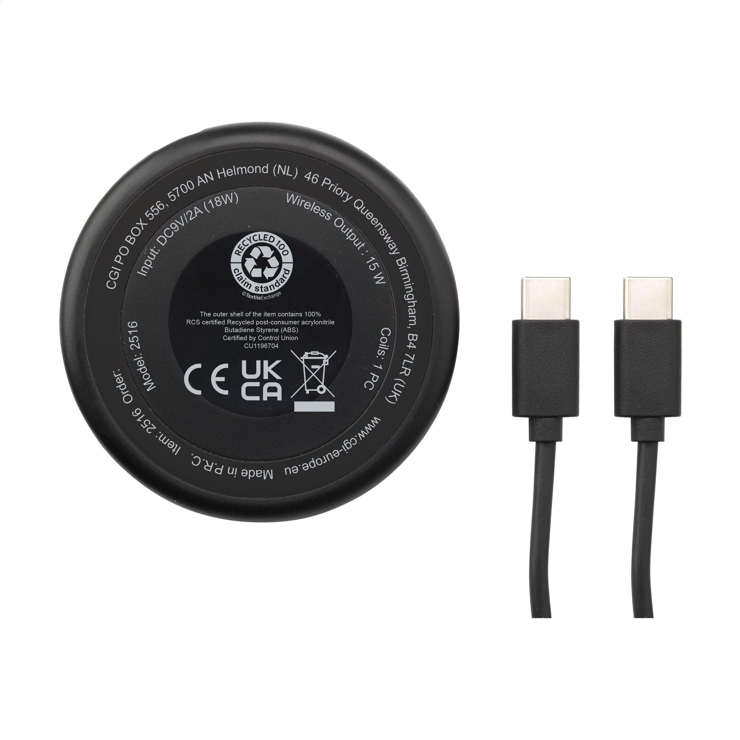 All-In-One Rcs Recycled 15W Magnetic Wireless Charger