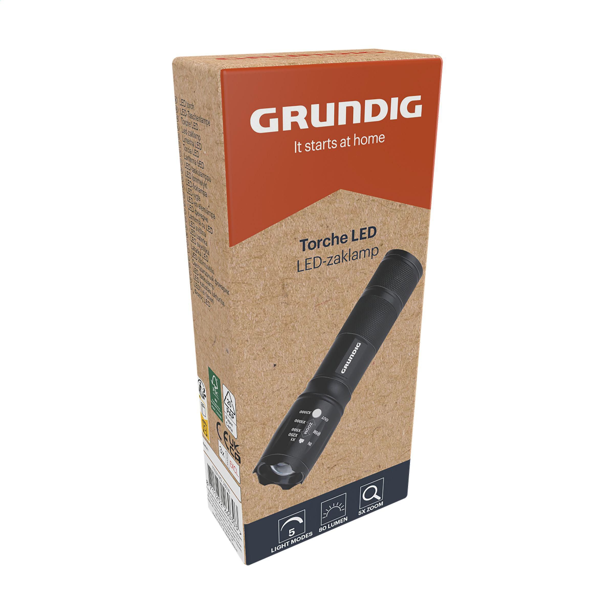 Grundig 1W Led-Torch Zoom Flashlight
