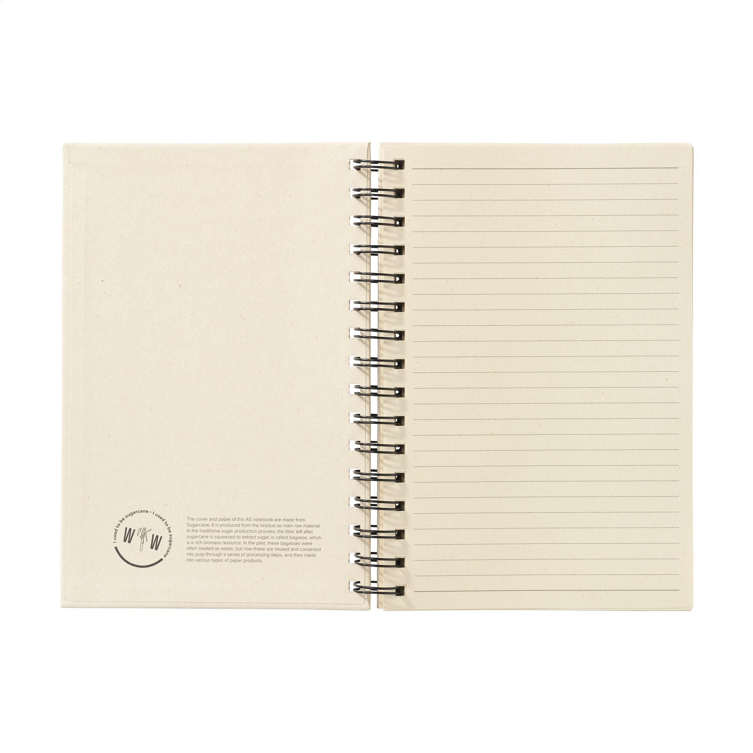 Sugarcane Bagasse Spiral Paper Notebook A5