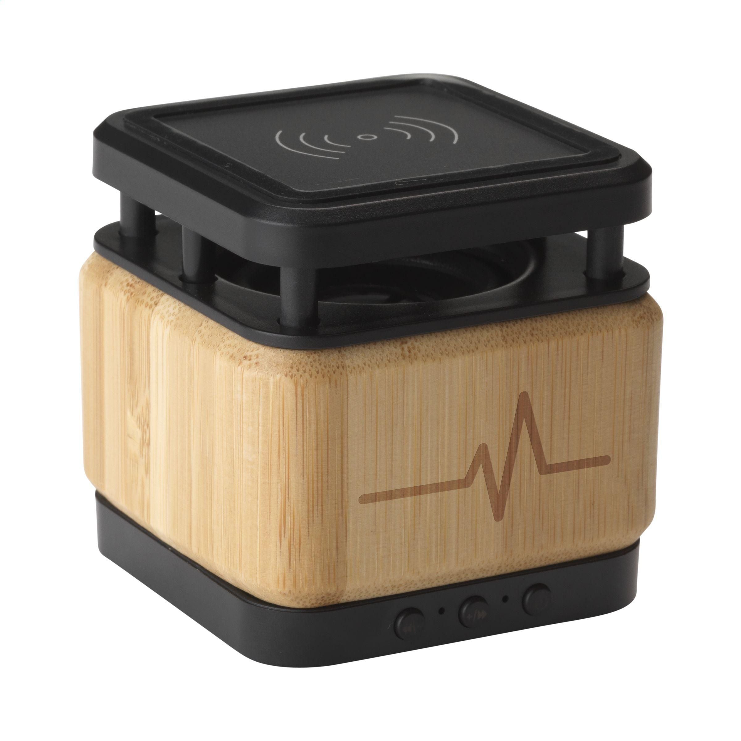 Bamboo Block Speaker With Wireless Charger