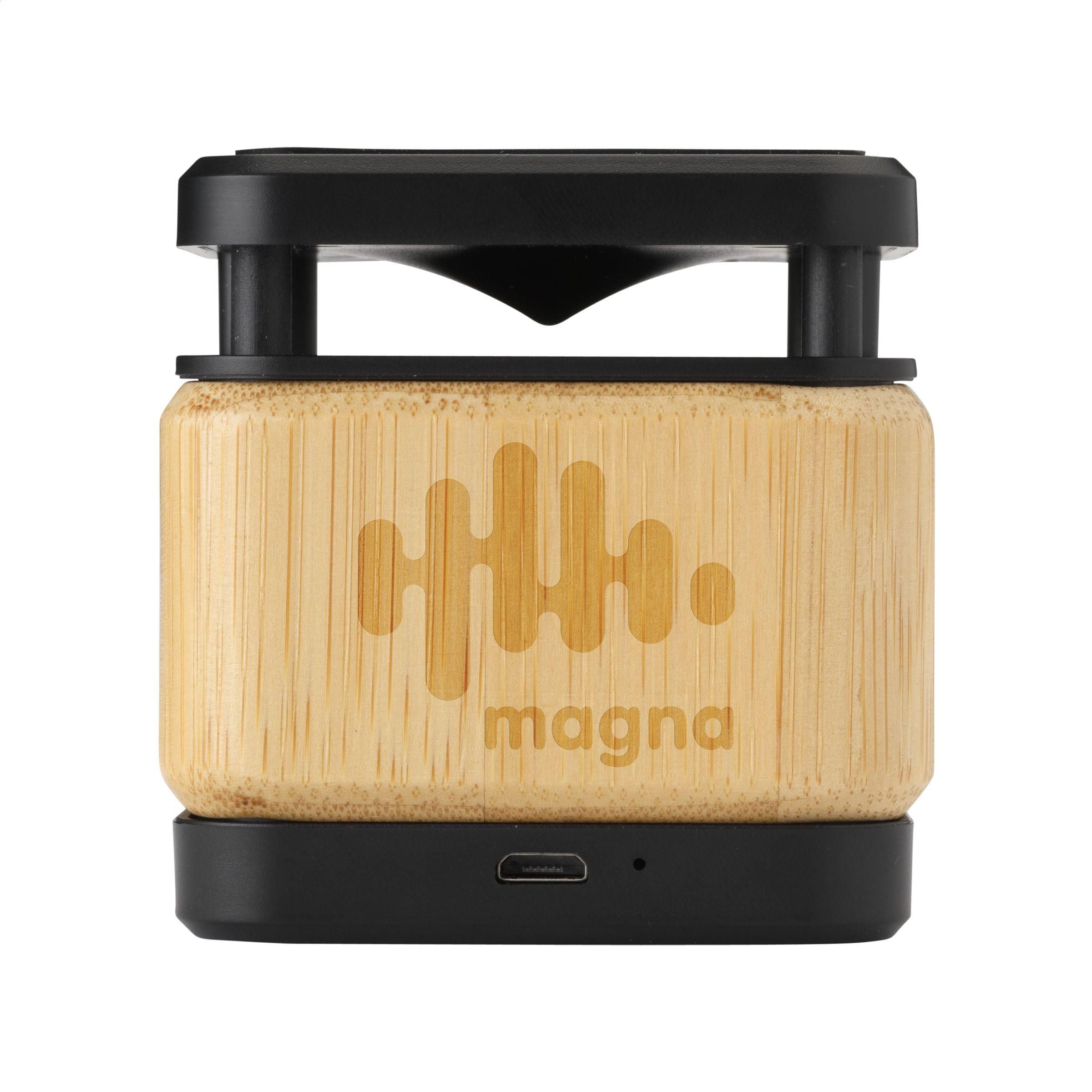 Bamboo Block Speaker With Wireless Charger