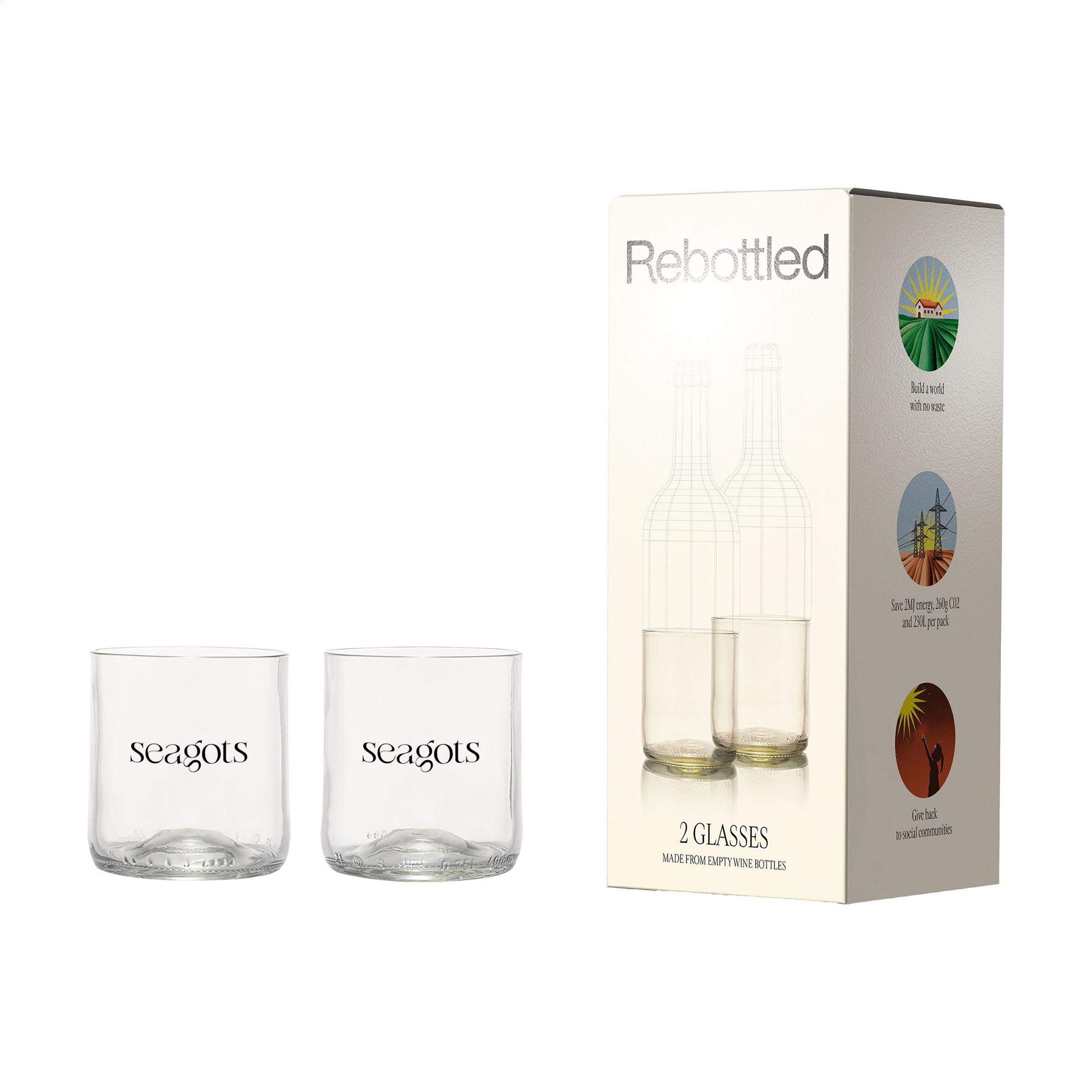 Rebottled® Short Tumbler 2-Pack Drinking Glasses