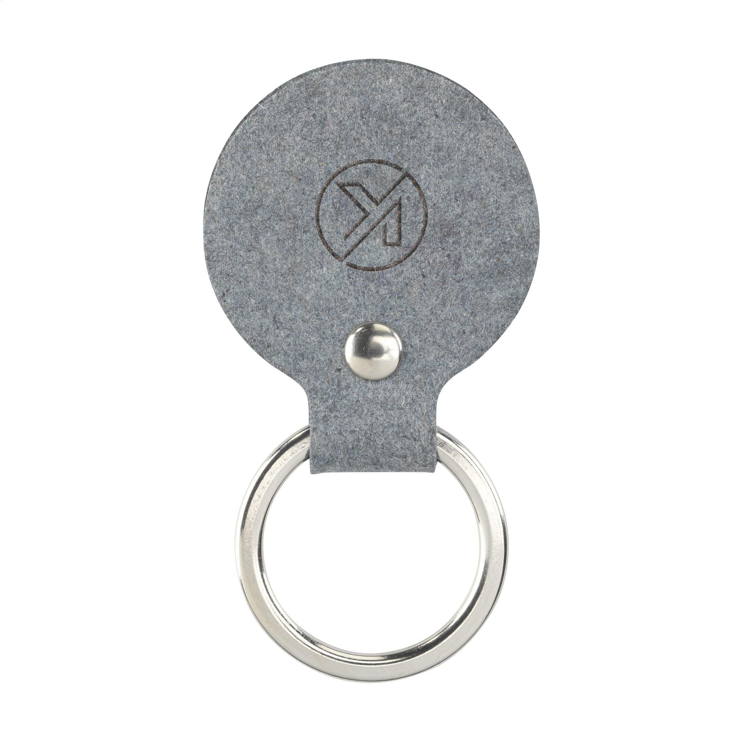Recycled Denim Textile Keyring Round