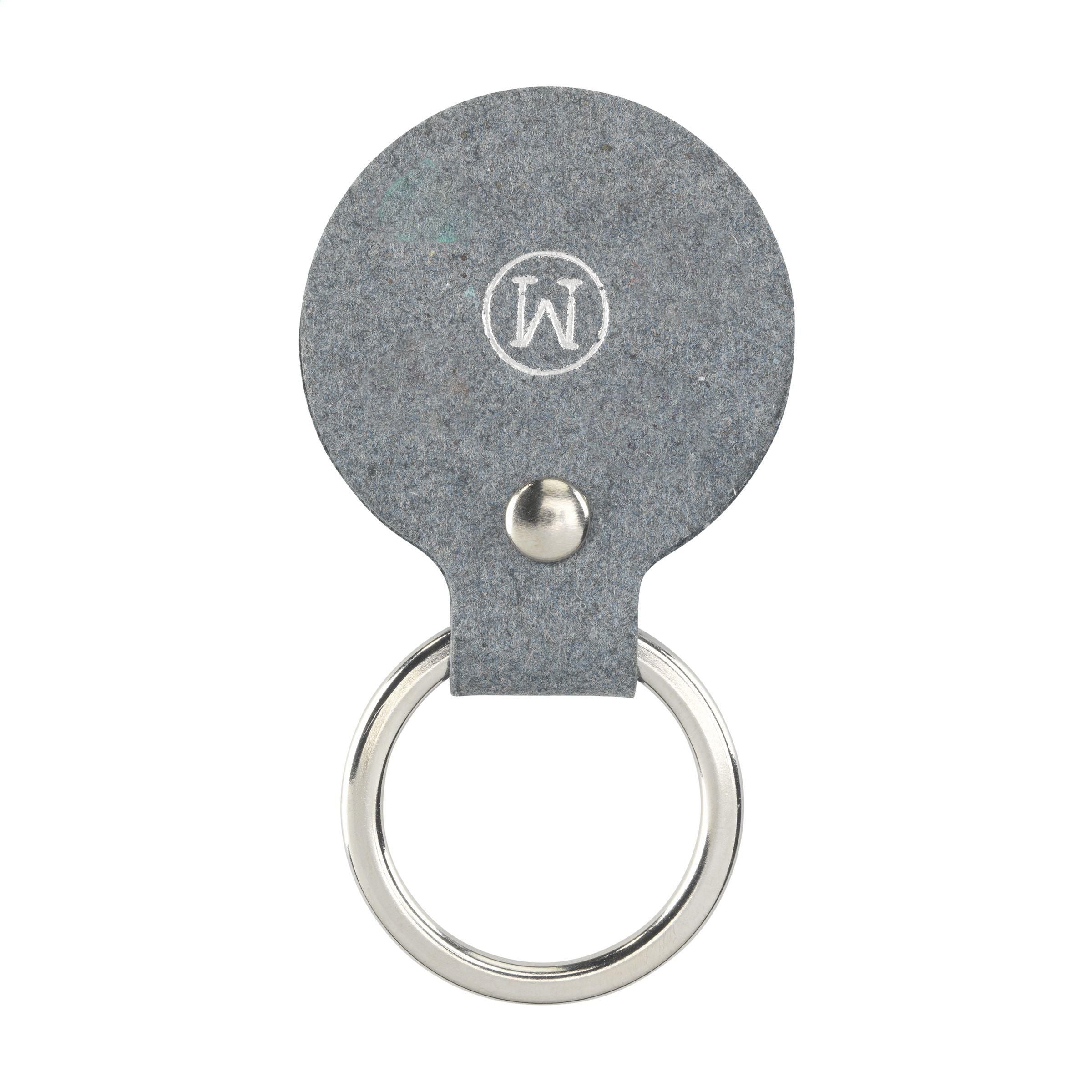 Recycled Denim Textile Keyring Round