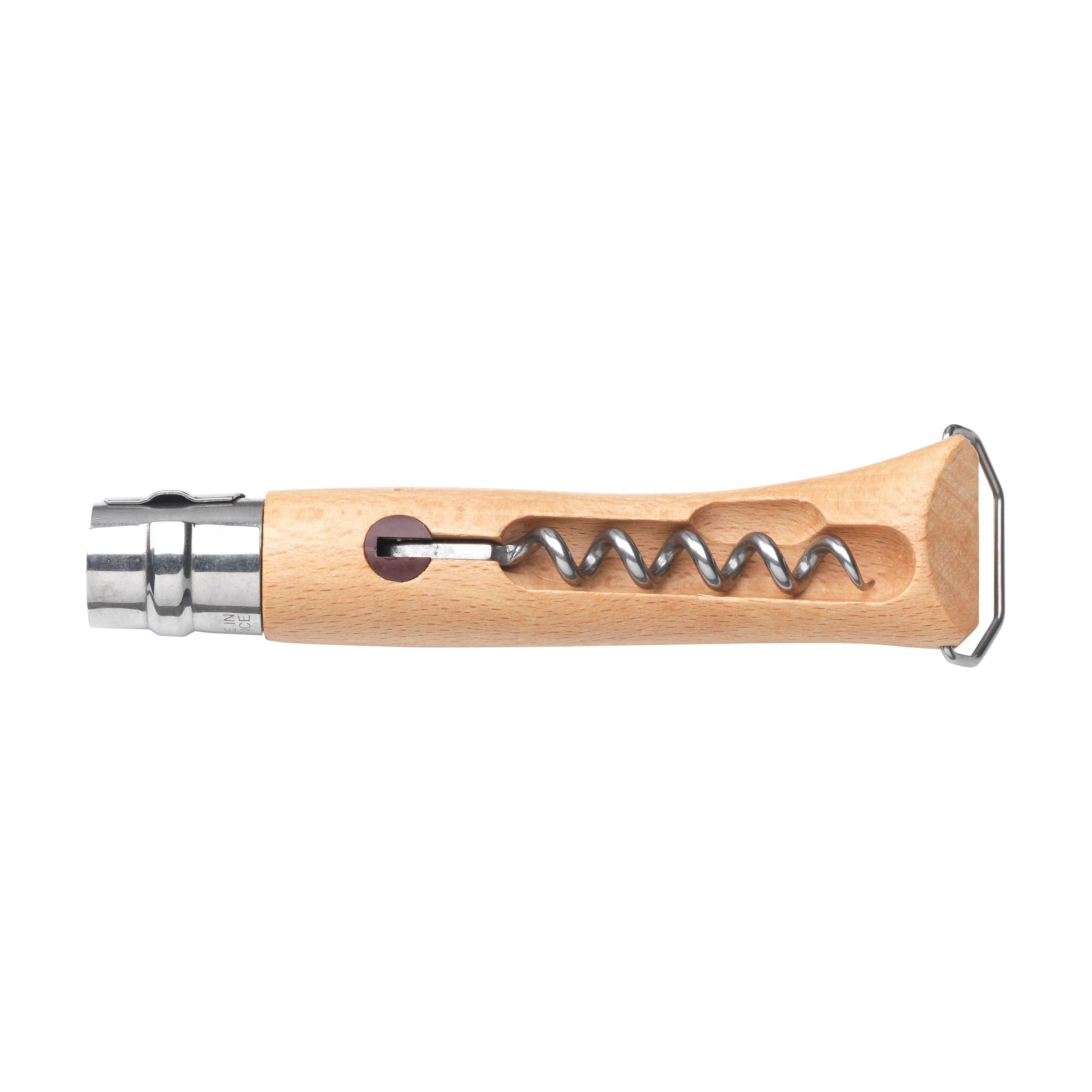 Opinel No 10 Corkscrew Bottle Opener In A Sleeve