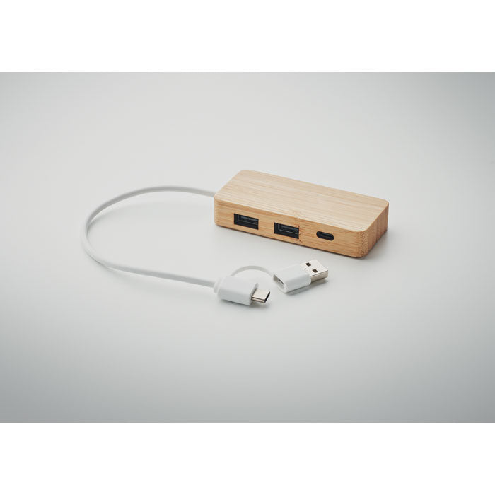 Bamboo USB 3 ports hub