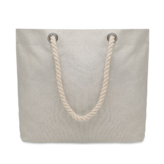 Cord Handle Beach Bag in Cotton