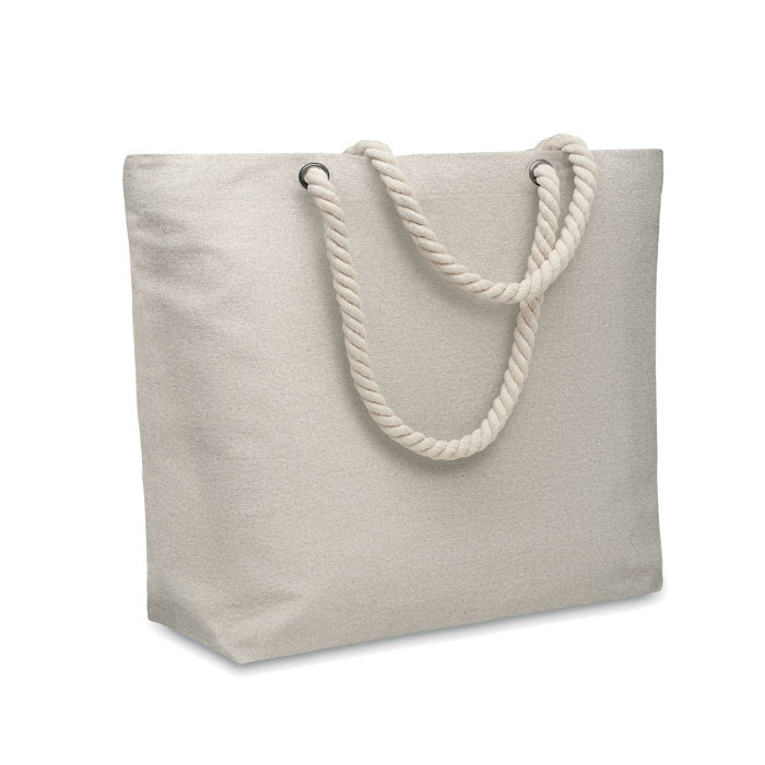 Cord Handle Beach Bag in Cotton