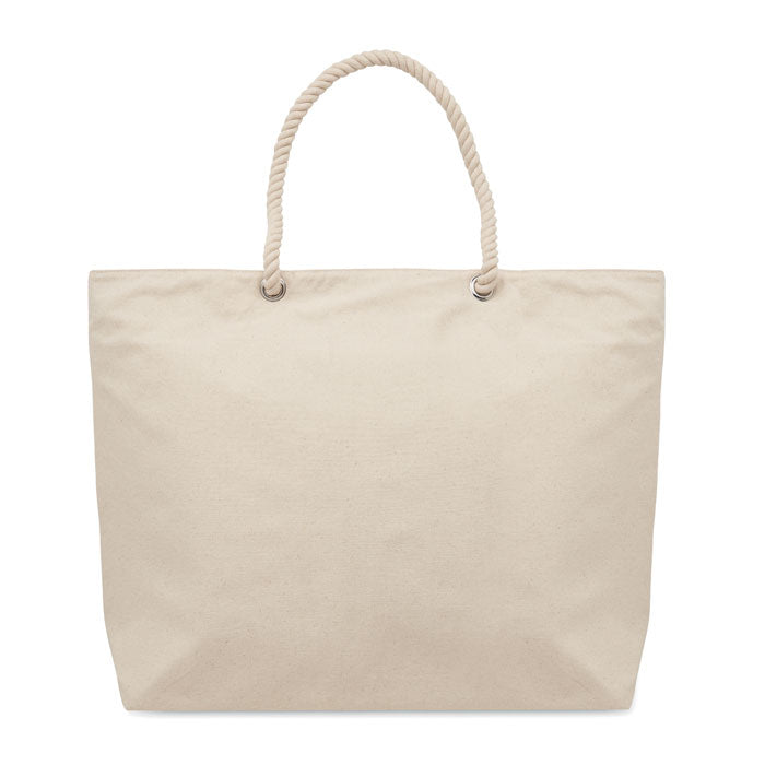 Cord Handle Beach Bag in Cotton