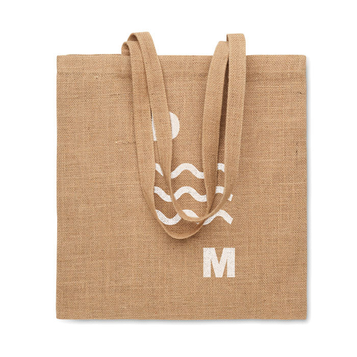 Jute long handled shopping bag