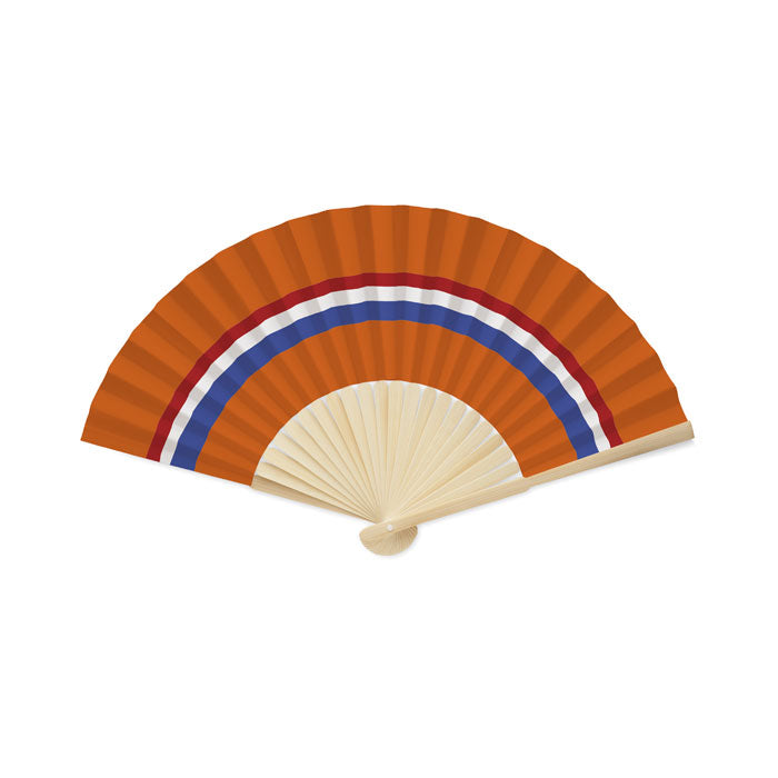 Manual Bamboo Fan with Flag Design