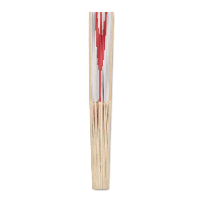 Manual Bamboo Fan with Flag Design