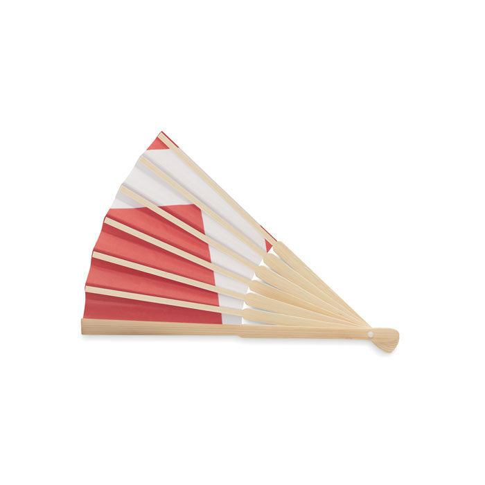 Manual Bamboo Fan with Flag Design
