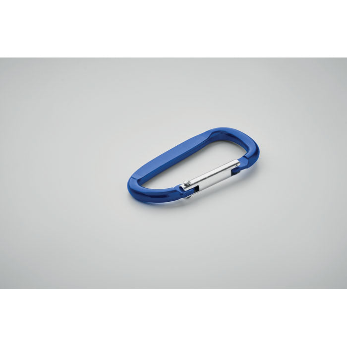 Carabiner clip in aluminium.