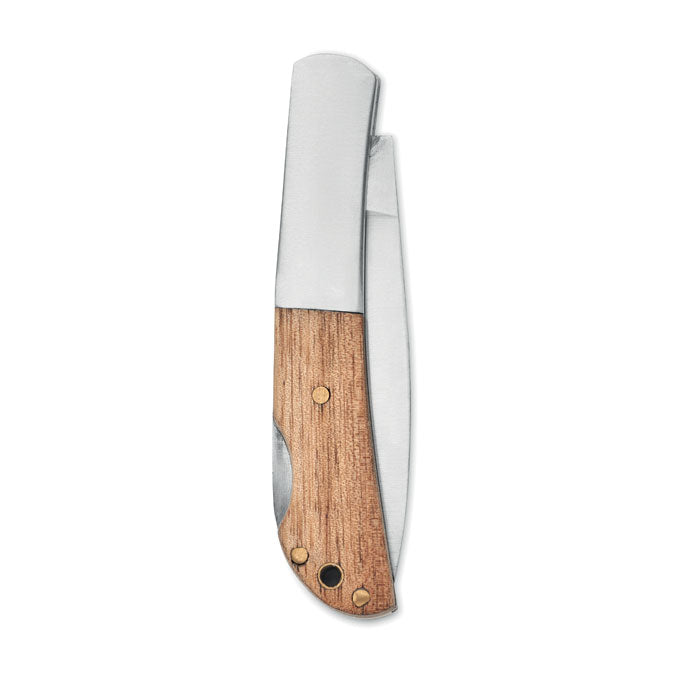 Foldable knife in acacia wood