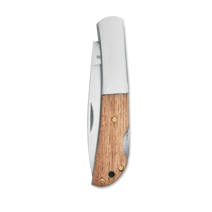 Foldable knife in acacia wood