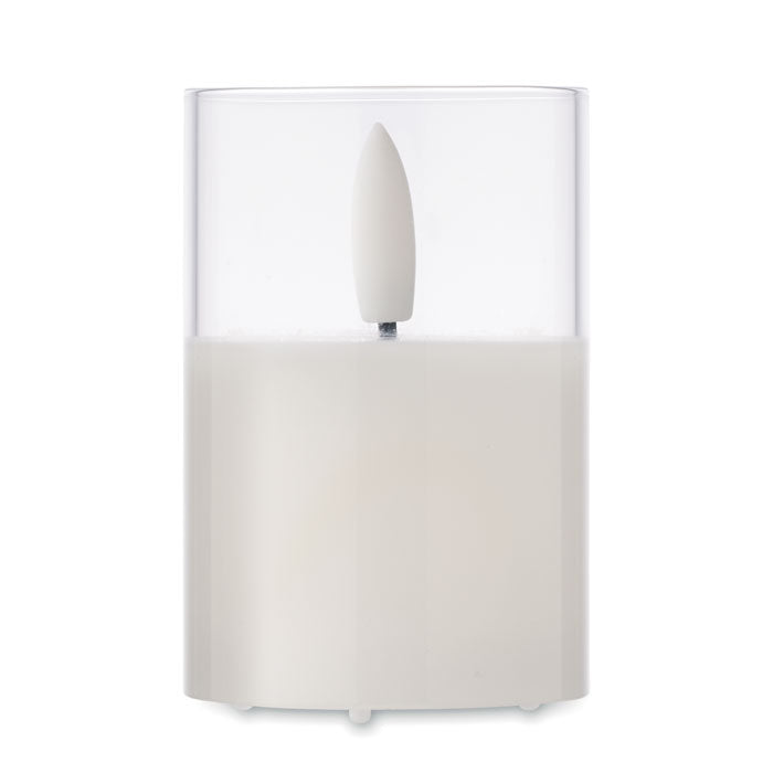 LED wax candle in glass holder