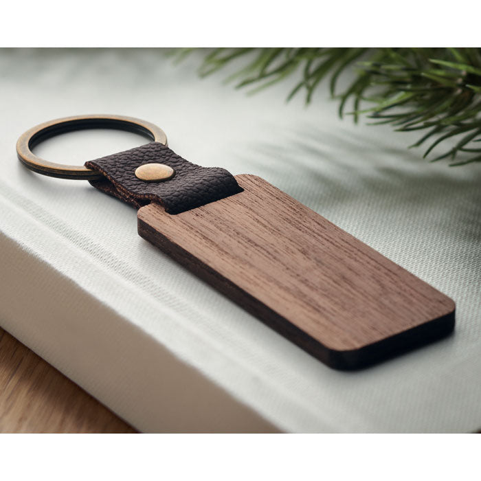 Key ring in walnut and PU