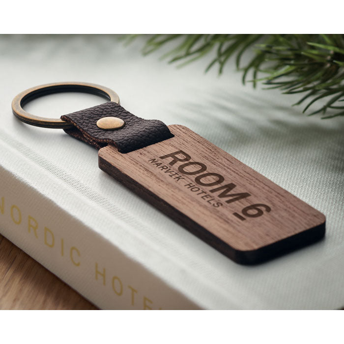 Key ring in walnut and PU