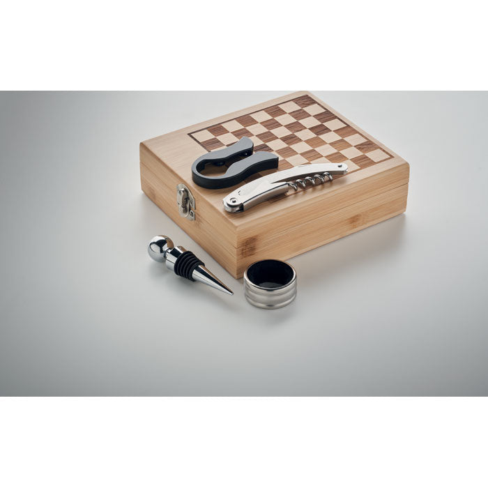 Chess board wine set