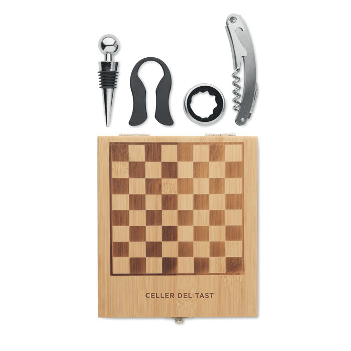 Chess board wine set