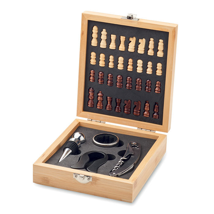 Chess board wine set