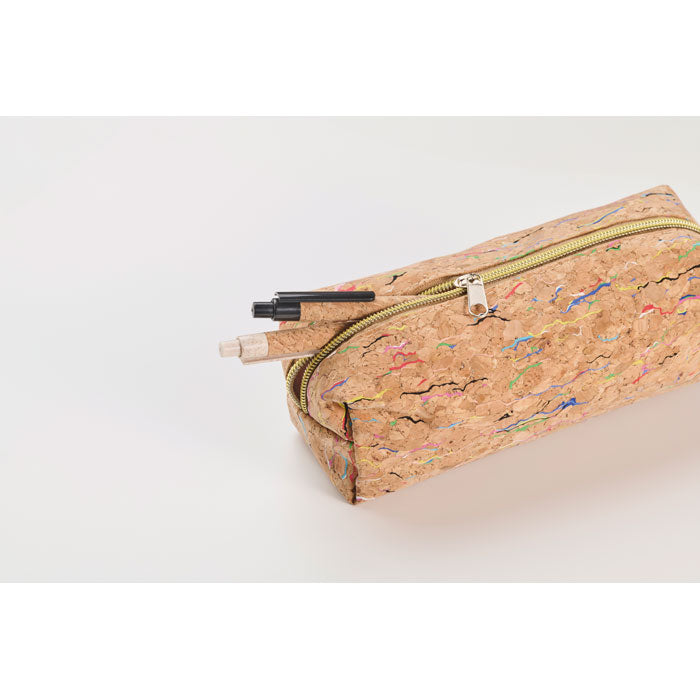 Coloured cork pencil case