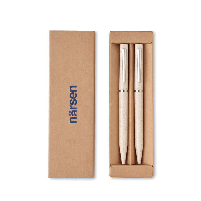 Wheat straw/ABS twist pen set