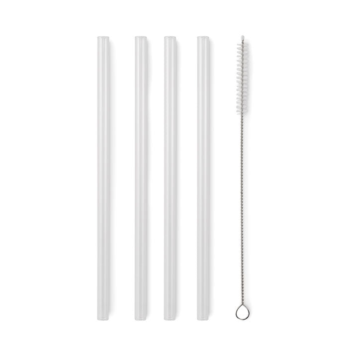 4 reusable glass straws