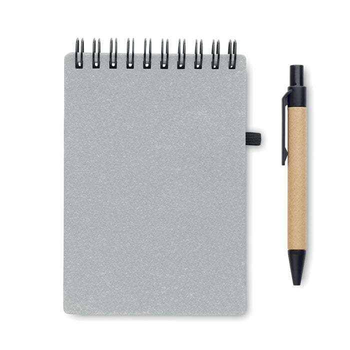 Recycled notebook with ball pen