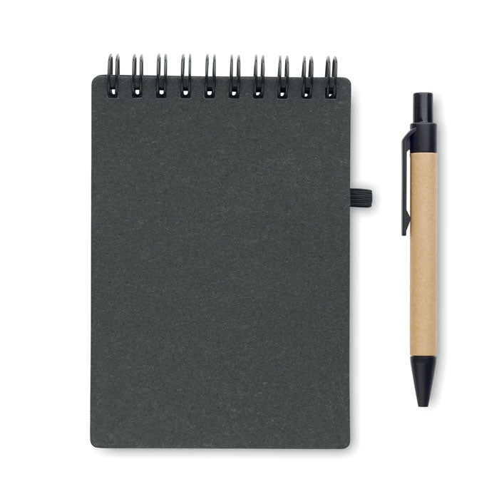 Recycled notebook with ball pen