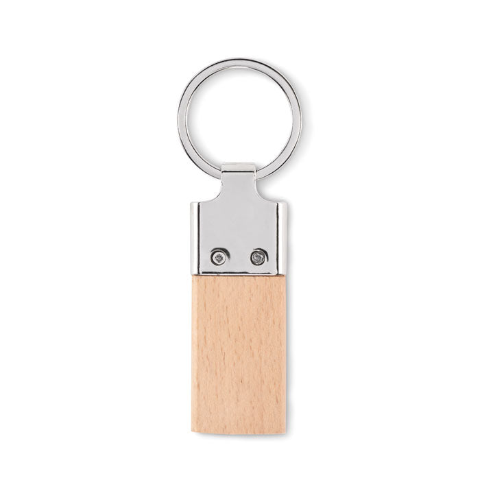 Key ring with rubber wood