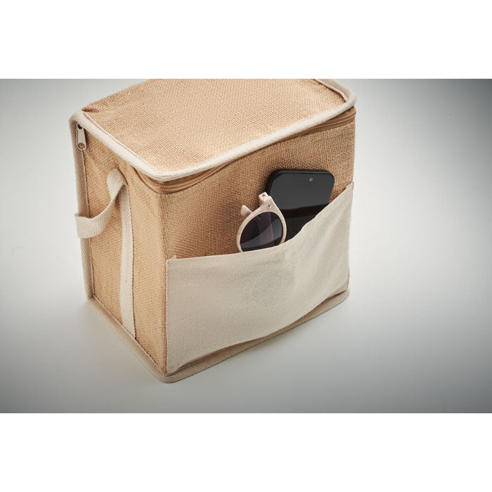 Jute and canvas cooler bag 3L