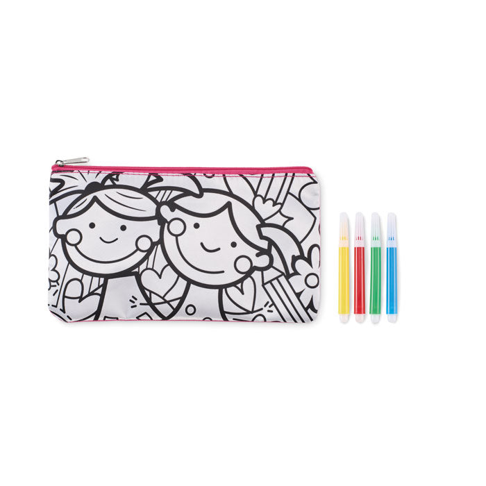 Pencil case with markers