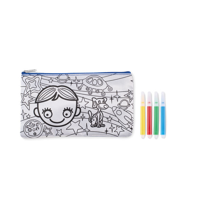 Pencil case with markers