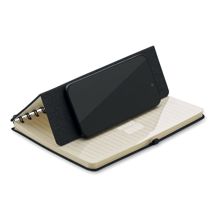 A5 notebook with phone holder