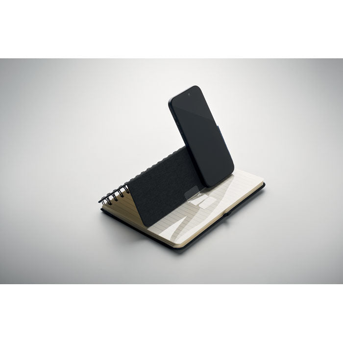 A5 notebook with phone holder