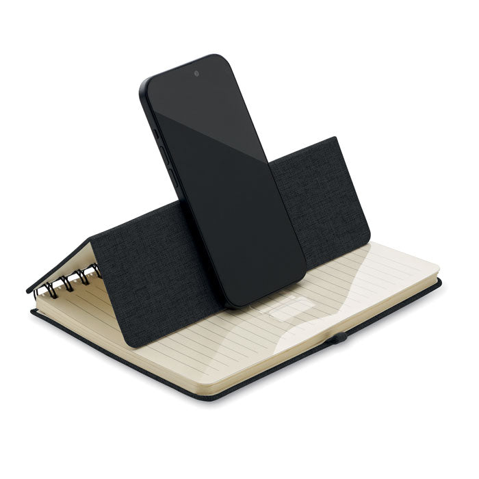 A5 notebook with phone holder